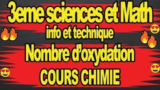 🔥🔥Nombre doxydation🔥🔥 cours chimie 3eme math sciencesinfo technique [upl. by Acina]