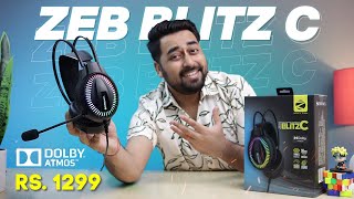 Zebronics Blitz C Gaming Headphone REVIEW ⚡ BEST Gaming Headphones with Dolby Atmos Under 1299 🔥 [upl. by Salohcin]