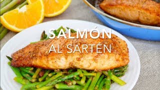 SALMÓN AL SARTÉN salmón a la naranja sin horno  Recetas fáciles Pizca de Sabor [upl. by Aennyl]