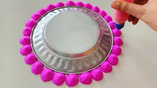 Top Easy Diwali Plate Trick Rangoli Design  थाली लाओ दिवाली की रंगोली बनाओ  Simple Diwali Rangoli [upl. by Queridas]