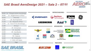 Apresentação Sala Virtual 2 0711  23ª Competição SAE BRASIL AeroDesign [upl. by Hilaria]