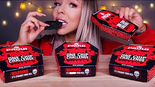 ASMR PAQUI ONE CHIP CHALLENGE WORLDS HOTTEST CAROLINA REAPER PEPPER EATING SOUNDS 먹방 MUKBANG [upl. by Oinesra]