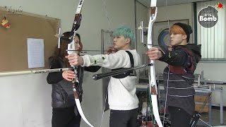 BANGTAN BOMB BTS 방탄소년단 Became an archer SUGA amp JIMINs new challenge for ISAC [upl. by Herrmann]