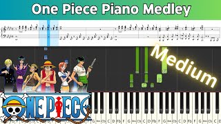 One Piece Opening Medley  Piano Tutorial with Sheet Music [upl. by Diet]