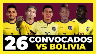 Mis 26 convocados de Ecuador vs Bolivia y Colombia Eliminatorias Sudamericanas Mundial 2026 🇪🇨🏆 [upl. by Arihsan703]