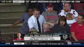 2017 NHL Draft  Round 2 Pick 41 LA Kings Select Jaret AndersonDolan [upl. by Ahsyt]