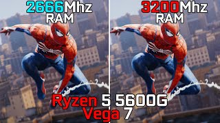 Ryzen 5 5600G Vega 7  2666Mhz vs 3200Mhz RAM [upl. by Marita]