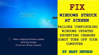 how to fix failure configuring windows updates reverting changes do not turn off window 78102020 [upl. by Margarete715]