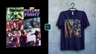 Marvel Future Fight TShirt Design for Gearlaunch in Photoshop Tutorial [upl. by Iverson]