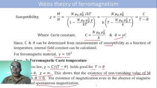 6 Weiss theory of ferromagnetism [upl. by Anohr]