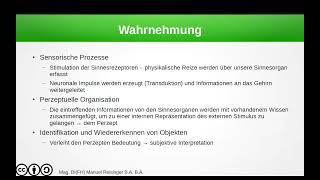 Psychologie  Wahrnehmung  Einführung [upl. by Caitrin]