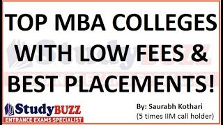 Top 10 MBA colleges with less fees amp best placements [upl. by Nelrac]