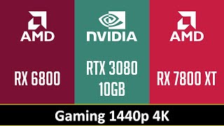 RX 6800 vs RTX 3080 10GB vs RX 7800 XT [upl. by Sivert]