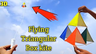 How to make kite  How to make tetrahedral kite  triangular box kite making patang kese banate hai [upl. by Klemm]