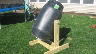 How To Make Homemade Compost Tumbler from Pickle Barrel [upl. by Iahk]