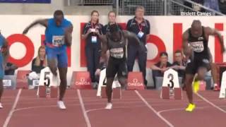 Usain Bolt sets New 100 m Record and Wins over Asafa Powell at Bislett Games Oslo Norway [upl. by Callum]