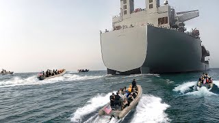 Scary Way US Forces Capture Gigantic Illegal Ships in Middle of Ocean [upl. by Antonina974]