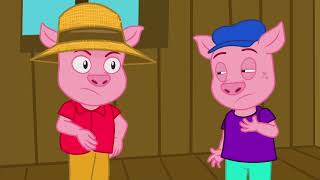 Les Trois Petits Cochons  Comptine éducative Originale avec les Ptits zAmis [upl. by Haimorej887]