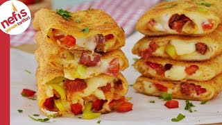 HAFTA SONU HEMEN DENEYİN 😍 Kapış Kapış Giden Pratik Pizza Börek [upl. by Nylkaj]