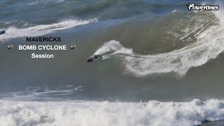 💣 BOMB CYCLONE ‘21 💣 SKETCHY MAVERICKS Tow Session 🏄🏻‍♂️💦 [upl. by Argela]