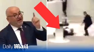 Turkish MP has heart attack after saying Israel will ‘suffer the wrath of Allah’ in Parliament [upl. by Natsrik]