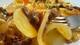 SUPER EASY LEFTOVER BEEF CASSEROLE [upl. by Eilema849]