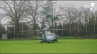 RNAS Helicopter Landing at Yeovil College [upl. by Qooraf]