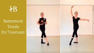 Battement Tendu En Tournant  Ballet Tutorial  Adult Ballet [upl. by Traver]