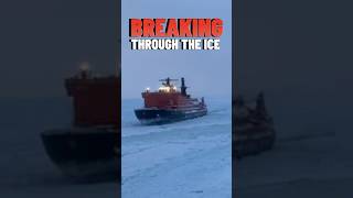 The ship AUDAX breaking through the ice with iсebreakers assistance Winter 2024 arctic sea ships [upl. by Ttennaej]