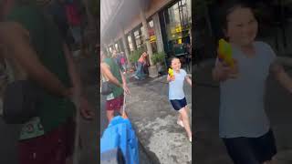 Songkran festival beautifulplaces festivals travelvlog thailand waterfight fun [upl. by Nilahs]