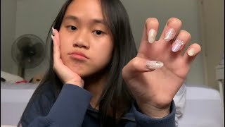 ASMR nail tapping rubbing and scratching with new gel nails 💅🏻 [upl. by Adrahs]