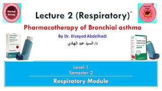 Respiratory Lecture 2  Pharmacotherapy of Bronchial Asthma Dr Elsayed Abdelhadi  2024 [upl. by Adamec]