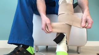 How to put on Juzo compression wrap for lower leg [upl. by Gregorius887]