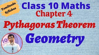 TN New Syllabus Pythagoras Theorem Class 10 Maths Chapter 4 Geometry [upl. by Nilhtac]