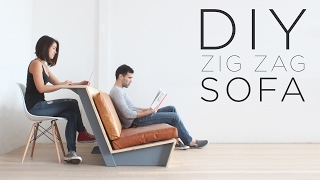 DIY quotZig Zagquot Sofa  How to make a modern couch [upl. by Main]