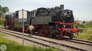 Archief  23 023 en 64 415 met een goederentrein bij Terug naar Toen in Eerbeek  VSM [upl. by Anivle]