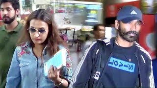 South Superstar Dhanush IGNORES Wife Aishwarya At Mumbai Airport [upl. by Jannel]