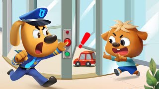 Revolving Door Safety  Safety Tips  Kids Cartoon  Police Cartoon  Sheriff Labrador [upl. by Anilehs]