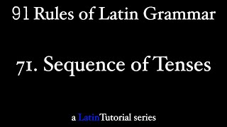 Rule 71 Sequence of Tenses [upl. by Bamby]