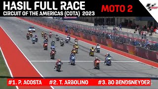 Hasil full race moto 2 AMERIKA 2023  hasil MotoGP hari ini  MotoGP cota  klasemen terbaru [upl. by Shalna]