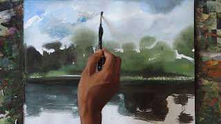 watercolor painting tutorial  easy landscape painting [upl. by Atinaej830]