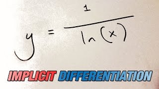 Differentiate y1lnx using implicit differentiation [upl. by Gettings]