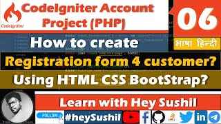 How to create Registration form using copy paste HTML CSS in Codeigniter Account Project [upl. by Aseyt]