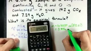 Empirical Formula from Combustion  Carbon Hydrogen AND oxygen [upl. by Gerard]