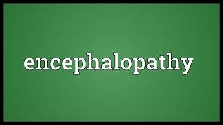 Encephalopathy Meaning [upl. by Clayborn933]