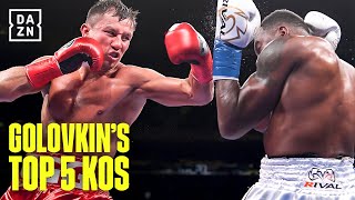 Gennadiy quotGGGquot Golovkins Top 5 KNOCKOUTS [upl. by Raddy]