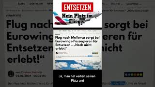 Entsetzen bei Eurowings Passagieren keinPlatz flieger [upl. by Sylvan]