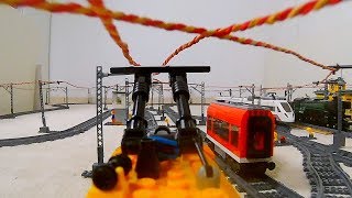 Lego high speed train  power cables pantograph camera NEW train 60197 [upl. by Doownel]