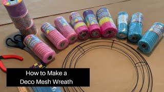 How To Make A Deco Mesh Wreath  Easter DIY  Dollar Tree DIY [upl. by Aicilyhp]