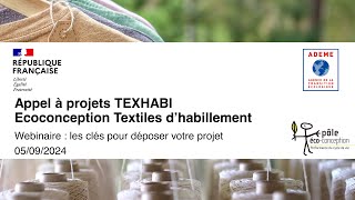 Webinaire AAP TEXHABI  EcoConception Textile [upl. by Ative187]